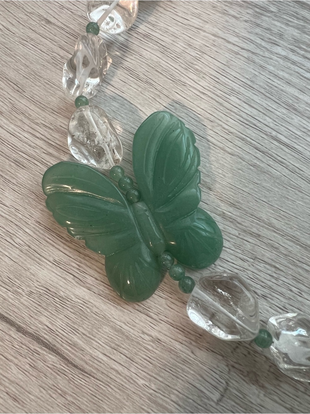 Stunning Butterfly Statement Necklace with Natural Crystal & Sterling Silver - Picture 2 of 10